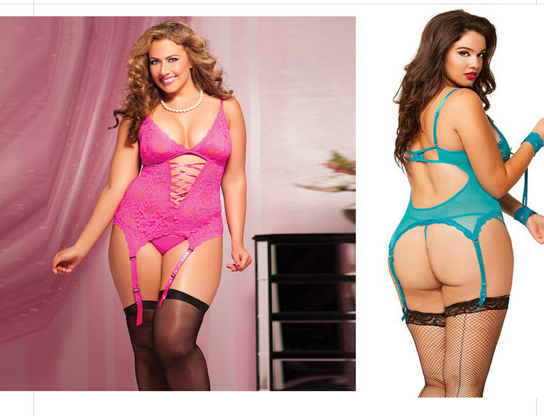 Sexy XL Temptation-Laced Garter and Lingerie Set