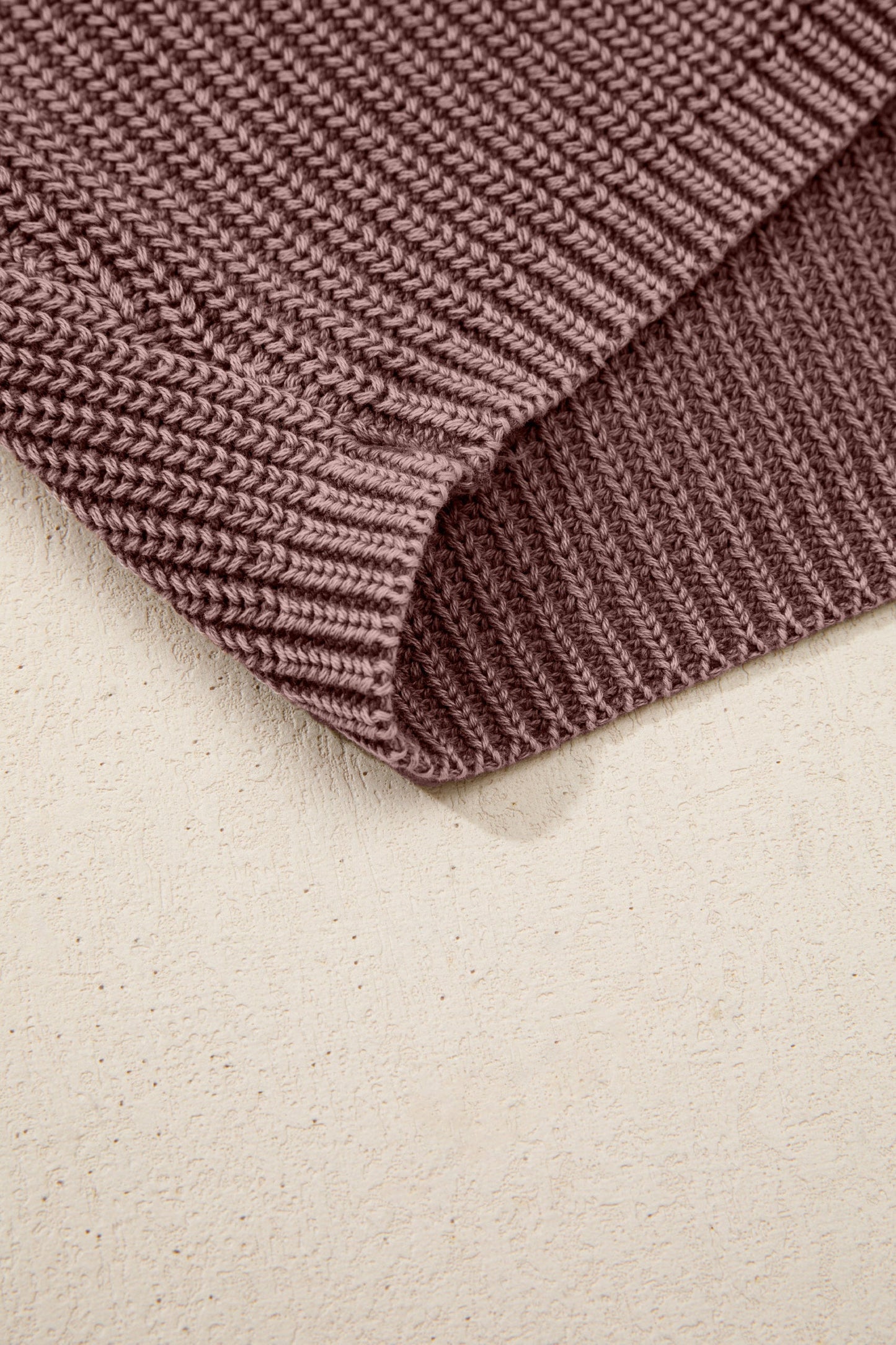 Mineral Wash Buttoned Polo Collar Knit Sweater