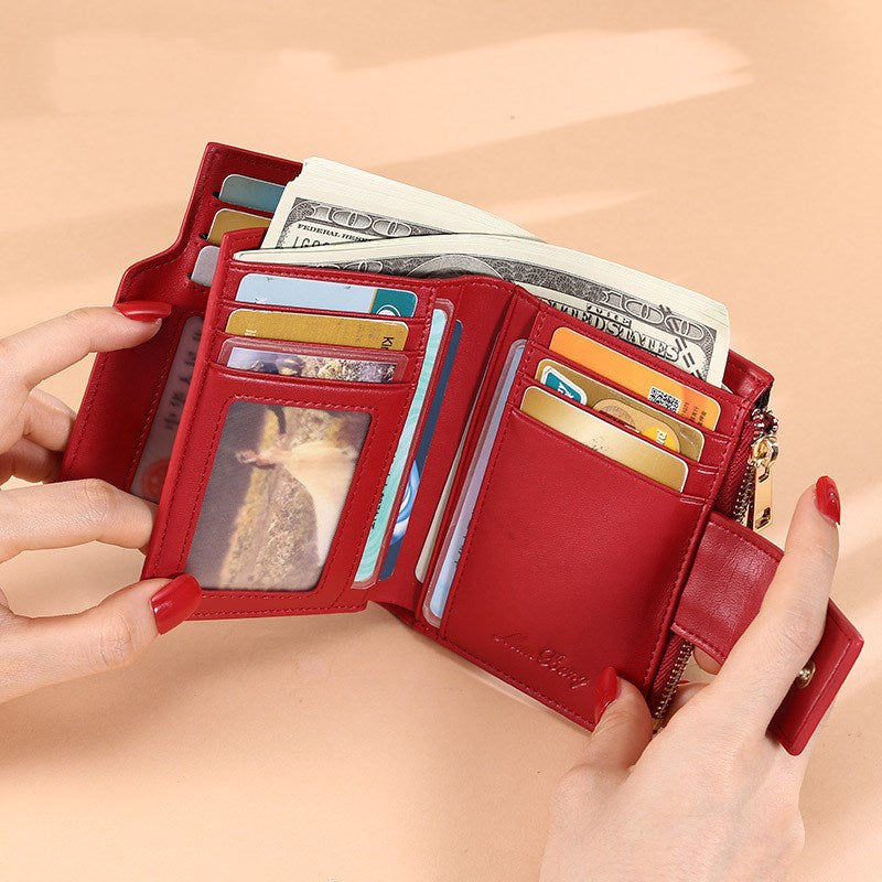 Multifunctional Folding Lady's Coin Purse Driver's License Card Case