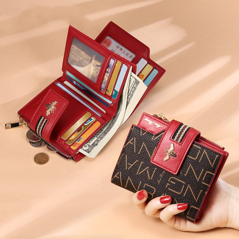 Multifunctional Folding Lady's Coin Purse Driver's License Card Case