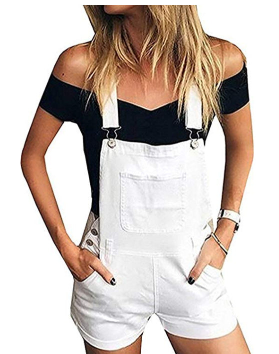 Casual Sports Double Shoulder Denim Overalls