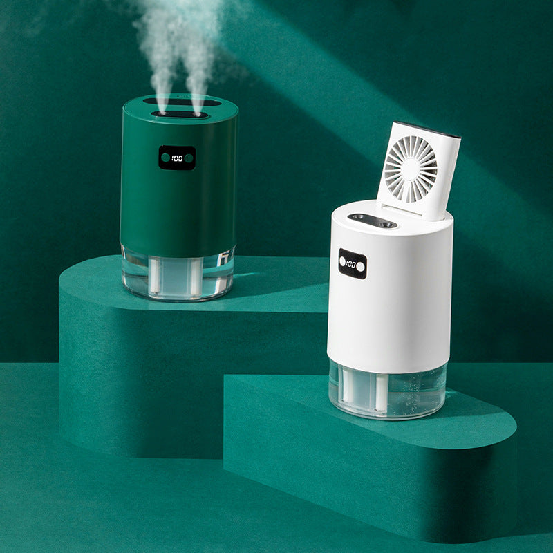 Lifting Fan Humidifier Office Bedroom Air Purifier USB Charging Kawaii Air Humidifier Dual Spray with Remote Control