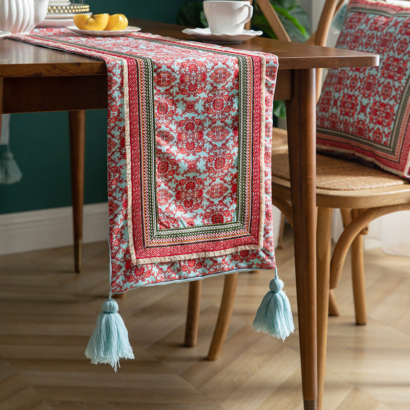 Cross-Border Supply Of Nordic Embroidery Table Runner Household Table Table Runner Custom Restaurant Hotel Homestay Decoration Tablecloth Wholesale