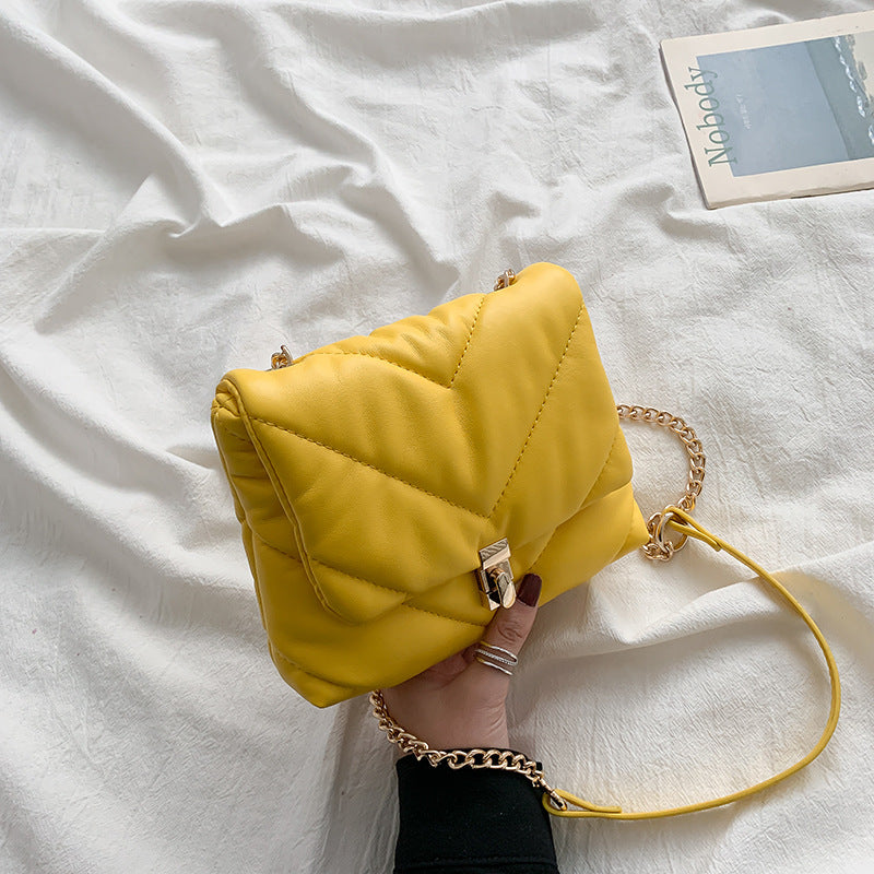 Solid Color PU Leather Crossbody Bags 2020 Designer Chains Women Shoulde Bags Luxury White Lady Messenger Bag Purse Bolso Mujer