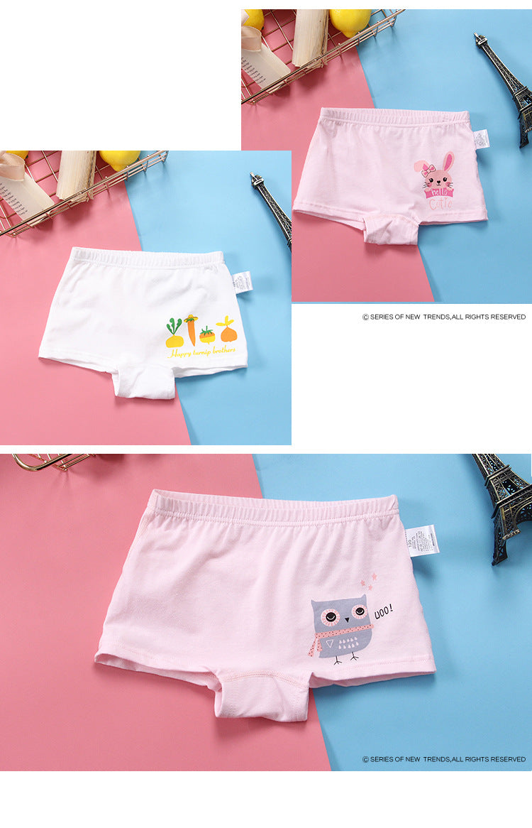 Children'S Antibacterial Underwear, Pure Cotton Breathable Boxer Shorts, Girls' Baby Boxer Shorts, Boneless And Comfortable Tide