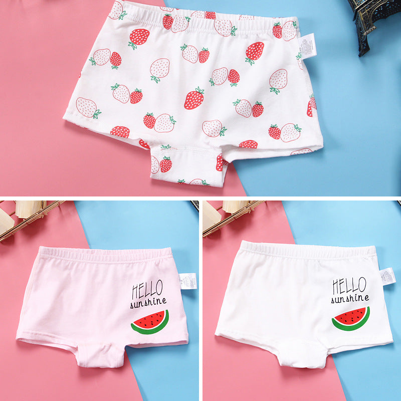 Children'S Antibacterial Underwear, Pure Cotton Breathable Boxer Shorts, Girls' Baby Boxer Shorts, Boneless And Comfortable Tide