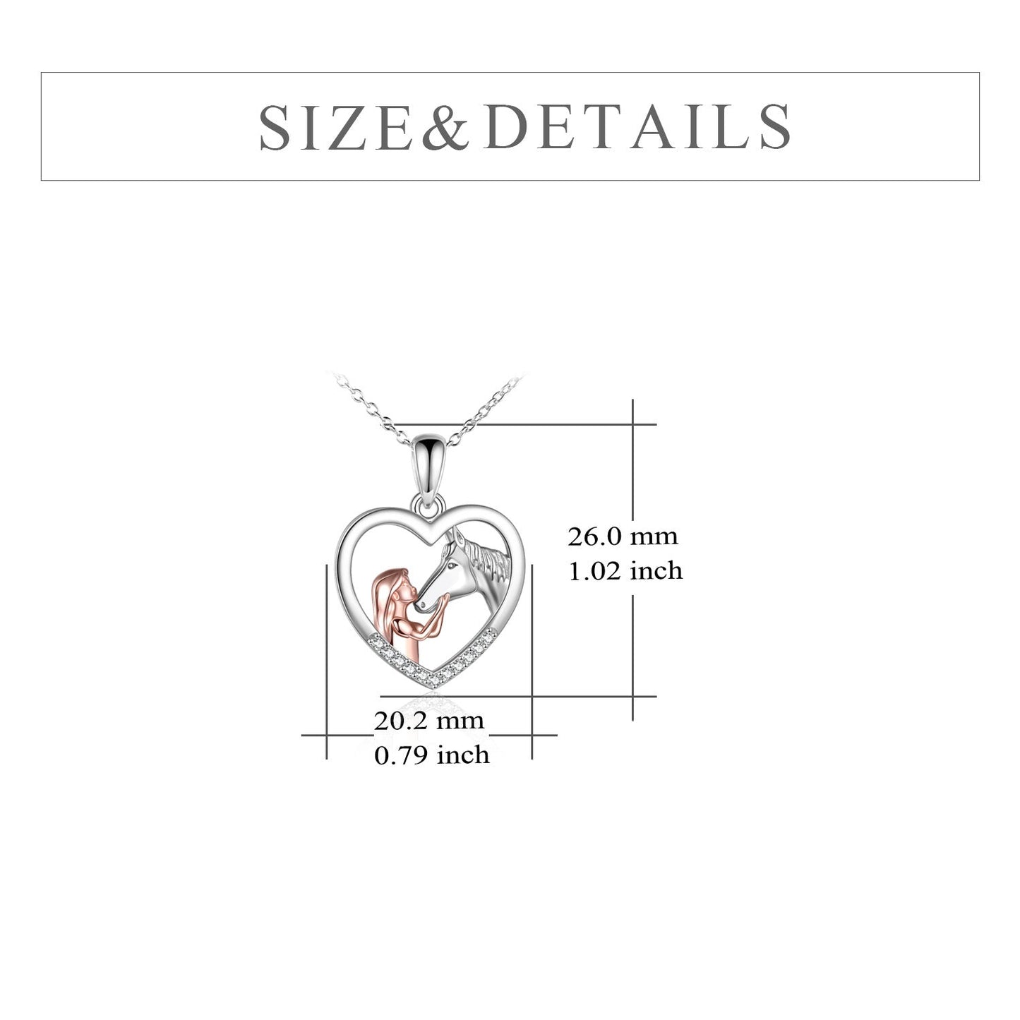 Girls and Horse Pendant Necklaces Sterling Silver Gifts for Women Girls