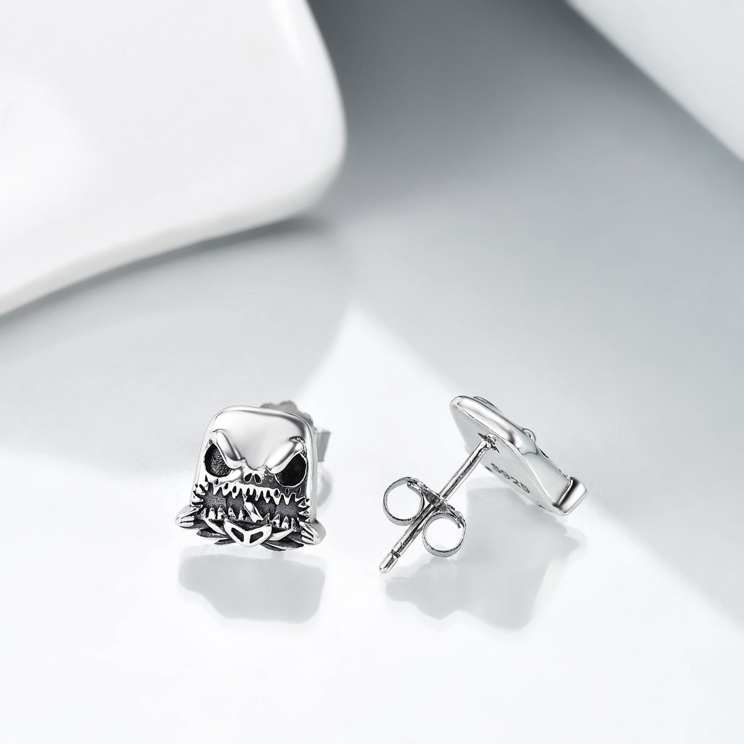 Skull Jack Skellington Sterling Silver Stud Earring For Men Women Gift Jewelry