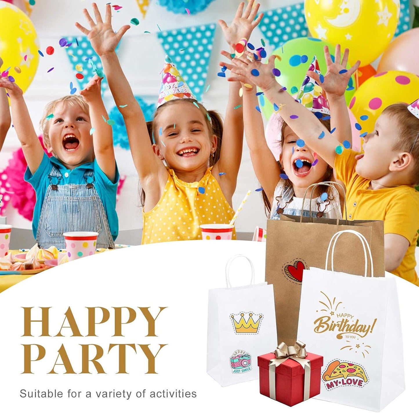 8x4.5x10 Inch Kraft Paper Gift Bags | 300 Pack Wholesale