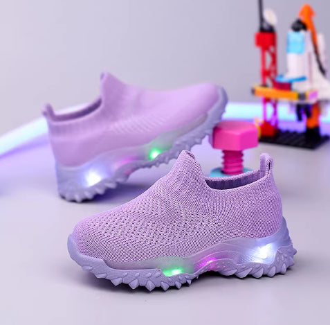 Light-up Baby Ultra-lightweight Knitted Breathable Soft-soled Shoes