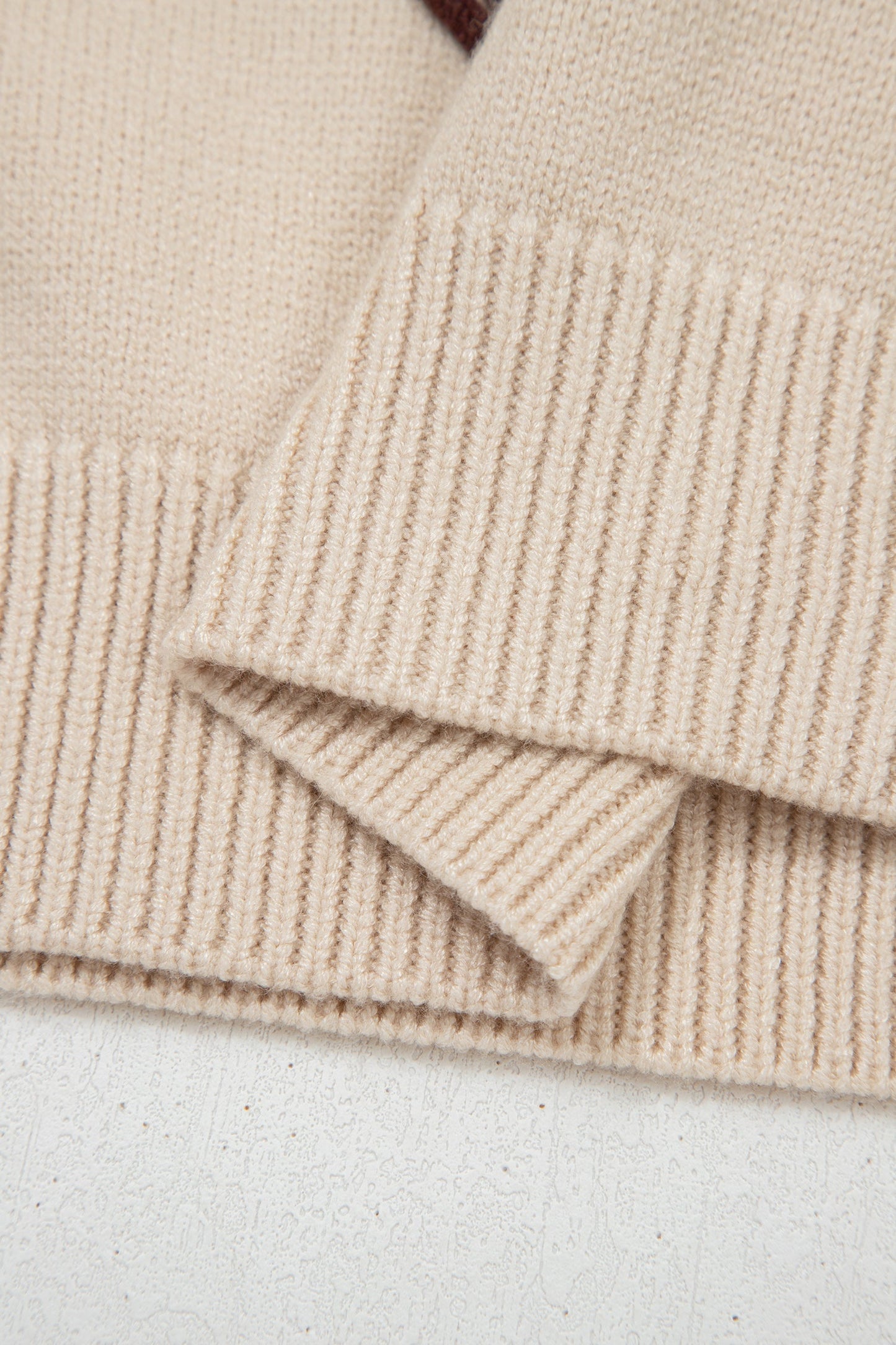 Western Corded Horseshoe Mock Neck Short Sleeve Sweater