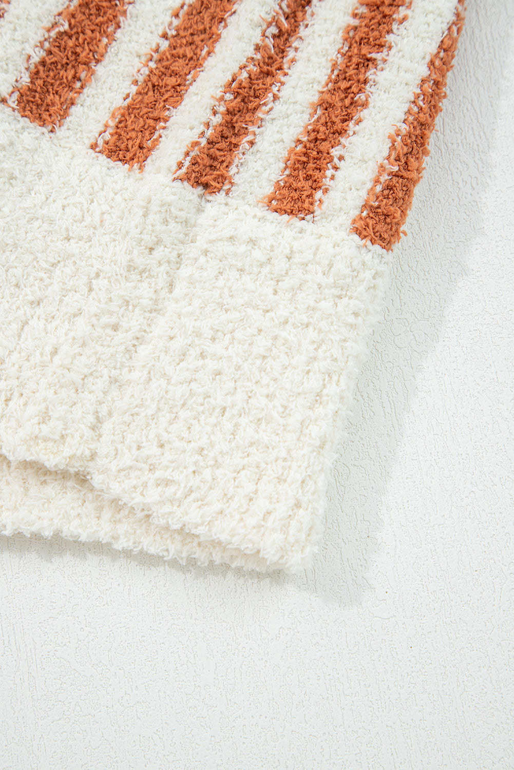 Stripe Cowl Neck Drop Shoulder Sweater