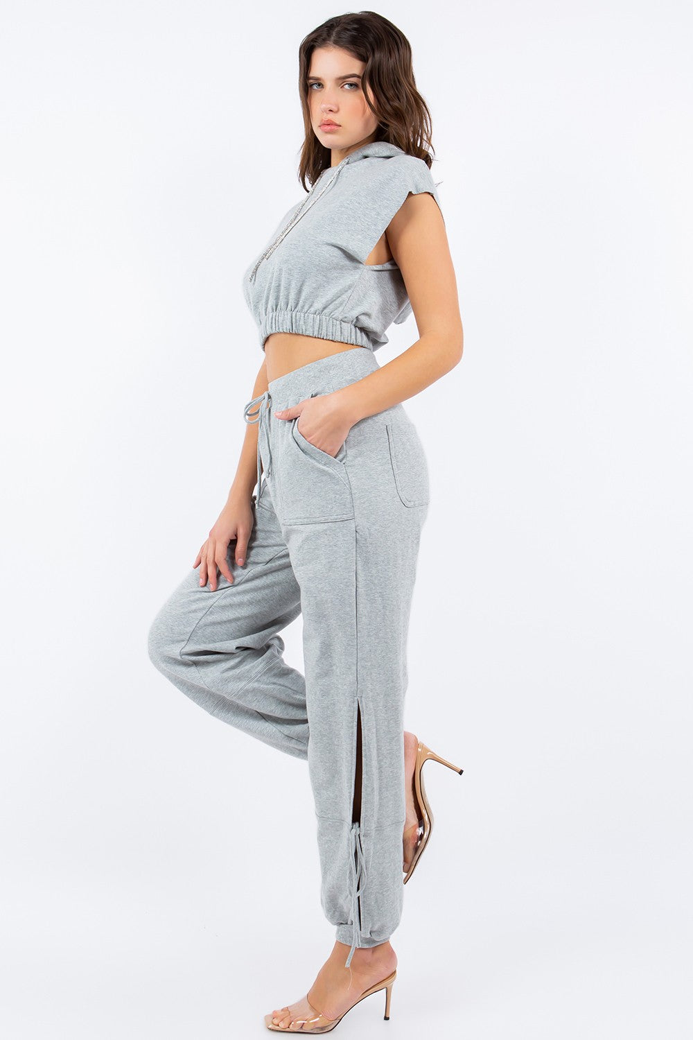 Rhinestone Hoodie With Pant