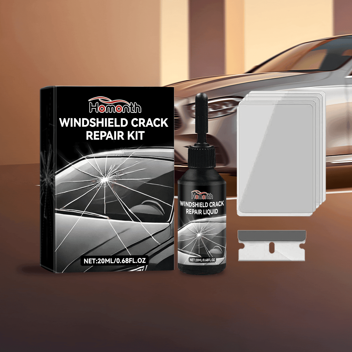 Windshield Crack Repair UV Adhesive Solution