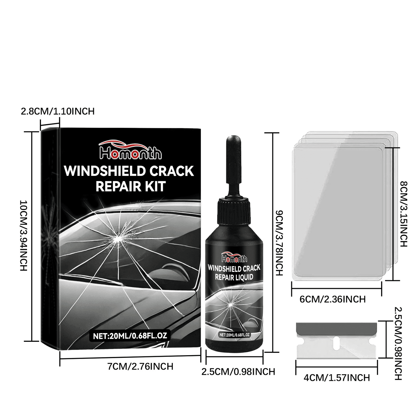 Windshield Crack Repair UV Adhesive Solution