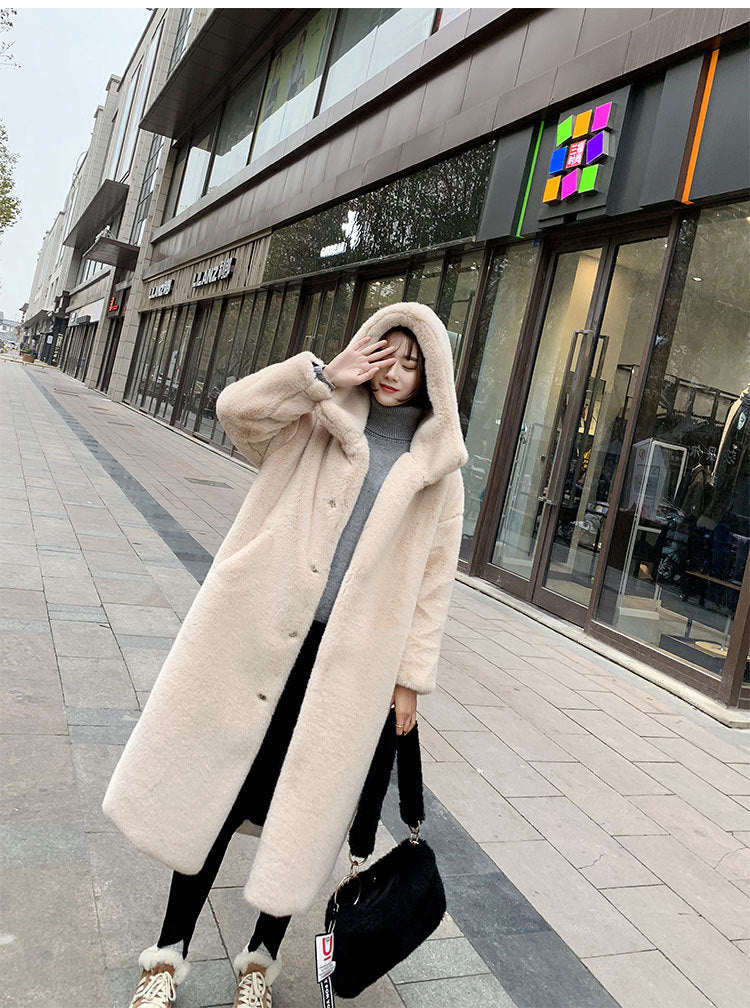 Faux fur mink women plush coat