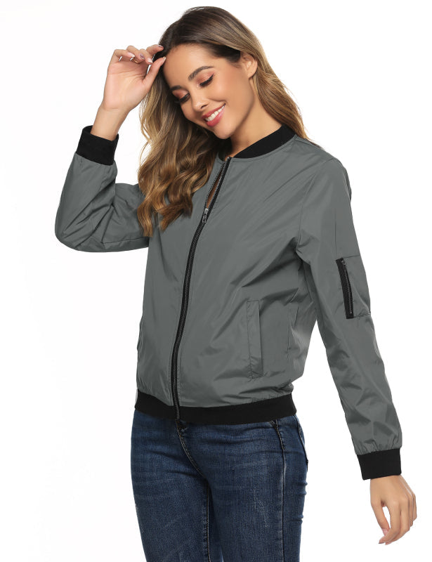 Ladies Casual Fashion Zip Jacket Jacket