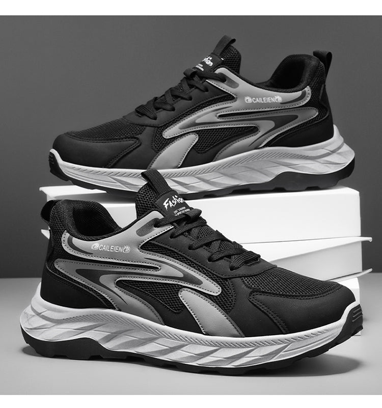 Men's Soft Sole Anti-slip Walking Shoes For Middle-aged & Elderly, Breathable Wear-resistant Dad Style Athletic Shoes For Fathers