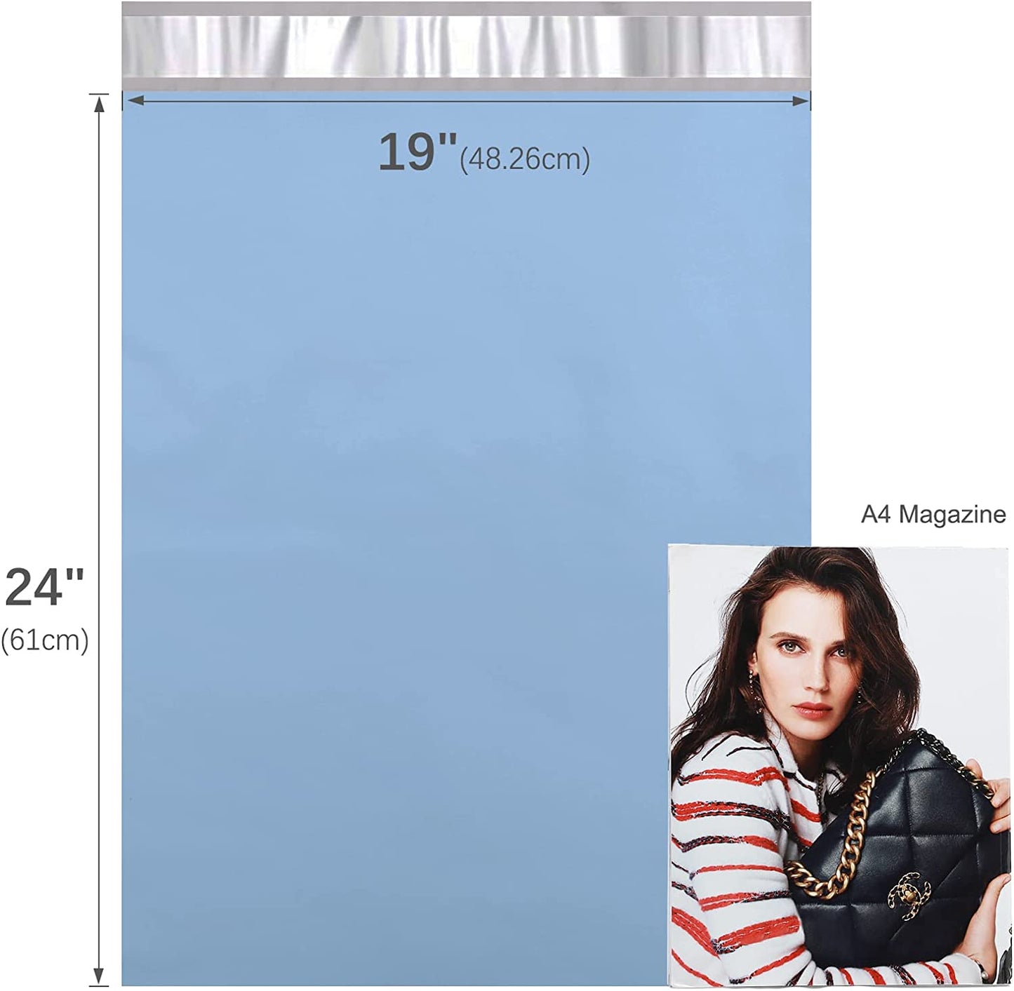 19x24 Poly Mailer Envelope Shipping Bags | Haze Blue