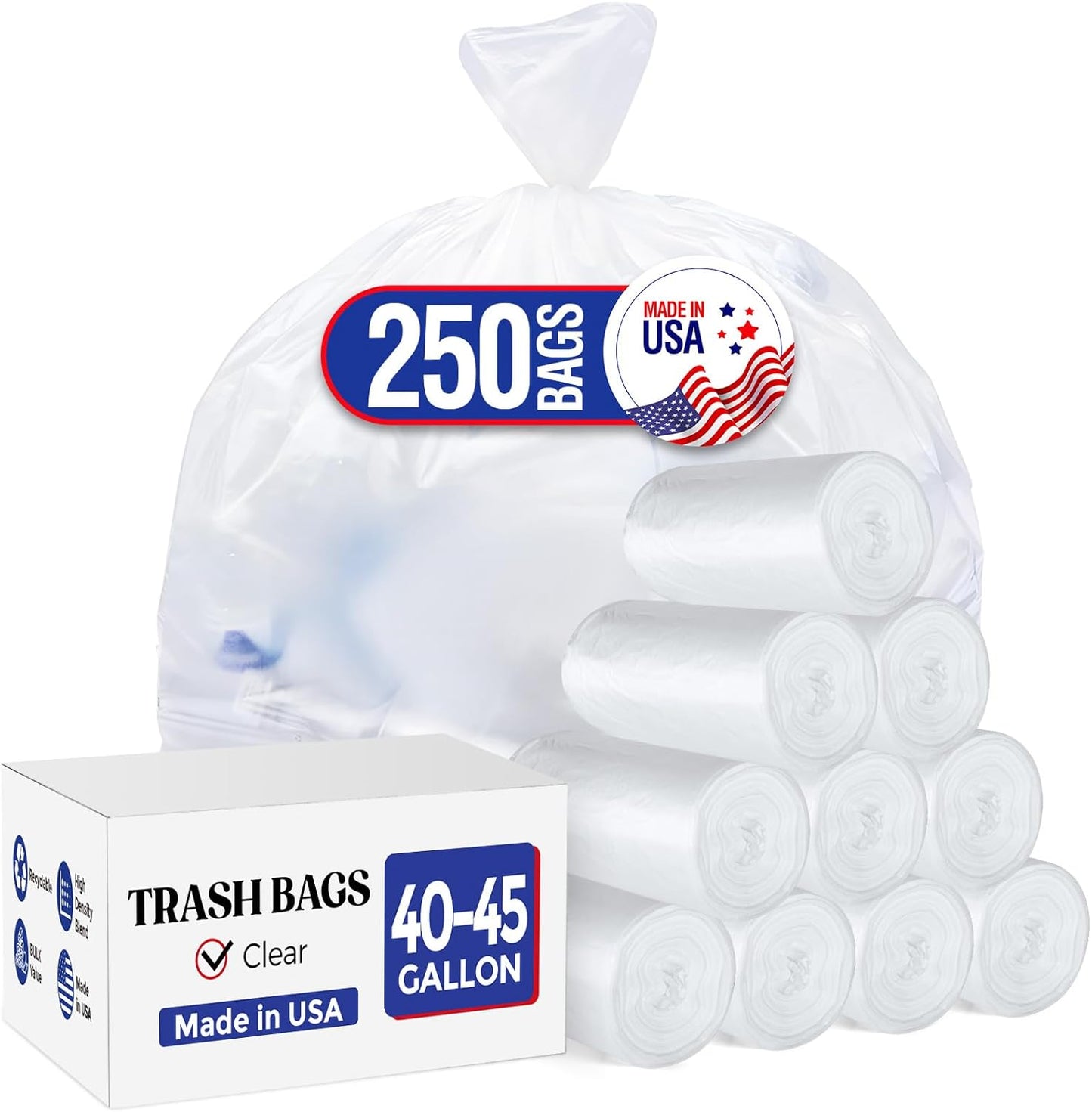 40-45 Gallon Trash Bags | 250 Count Wholesale