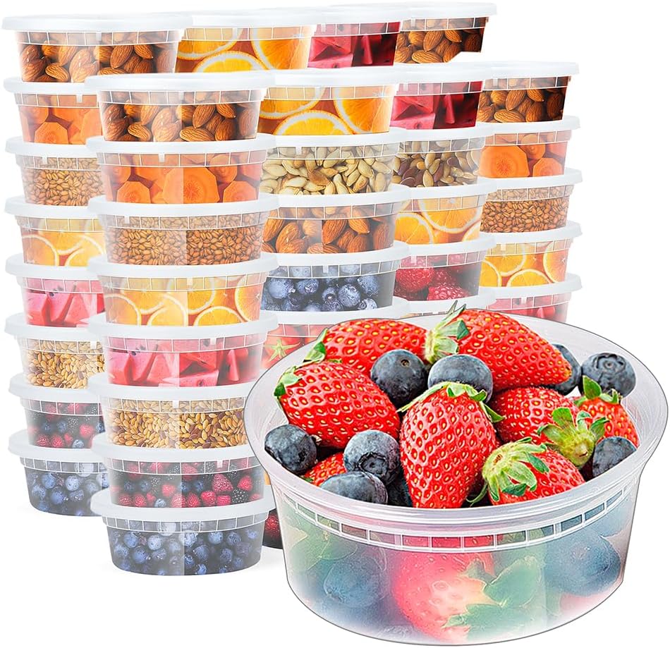 48 Pack 8OZ Food Containers Soup Containers With Lids Wholesale
