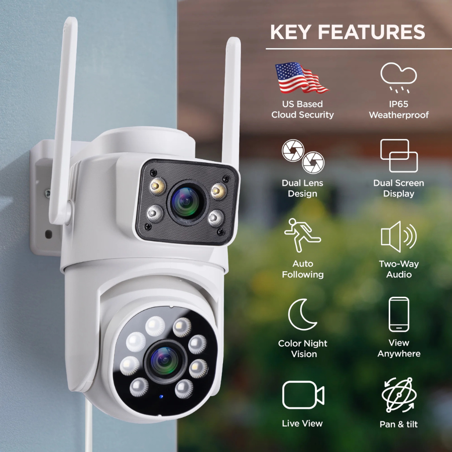 Merkury Smart Outdoor Camera (MI-CW084-199W) White (NEW)