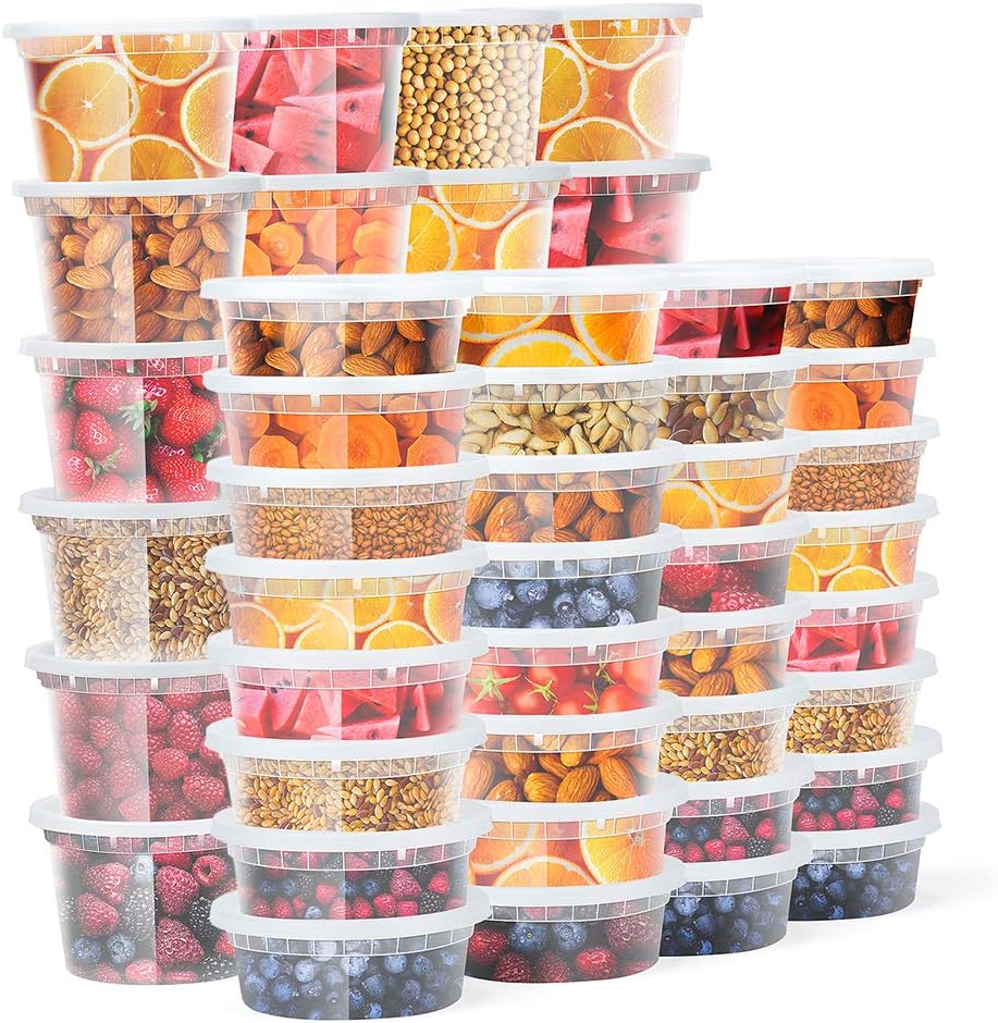 48 Pack (Mixed) 8OZ. and 16OZ. Meal Prep Soup  Plastic Containers with Lids Wholesale