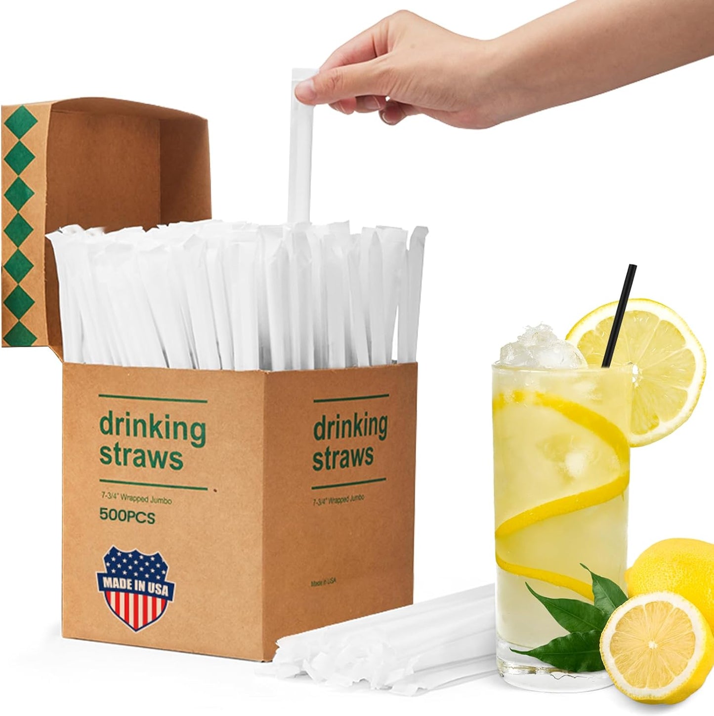 10.2"X0.23” dividually Wrapped Clear Plastic Straws | 3000 Pack Wholesale