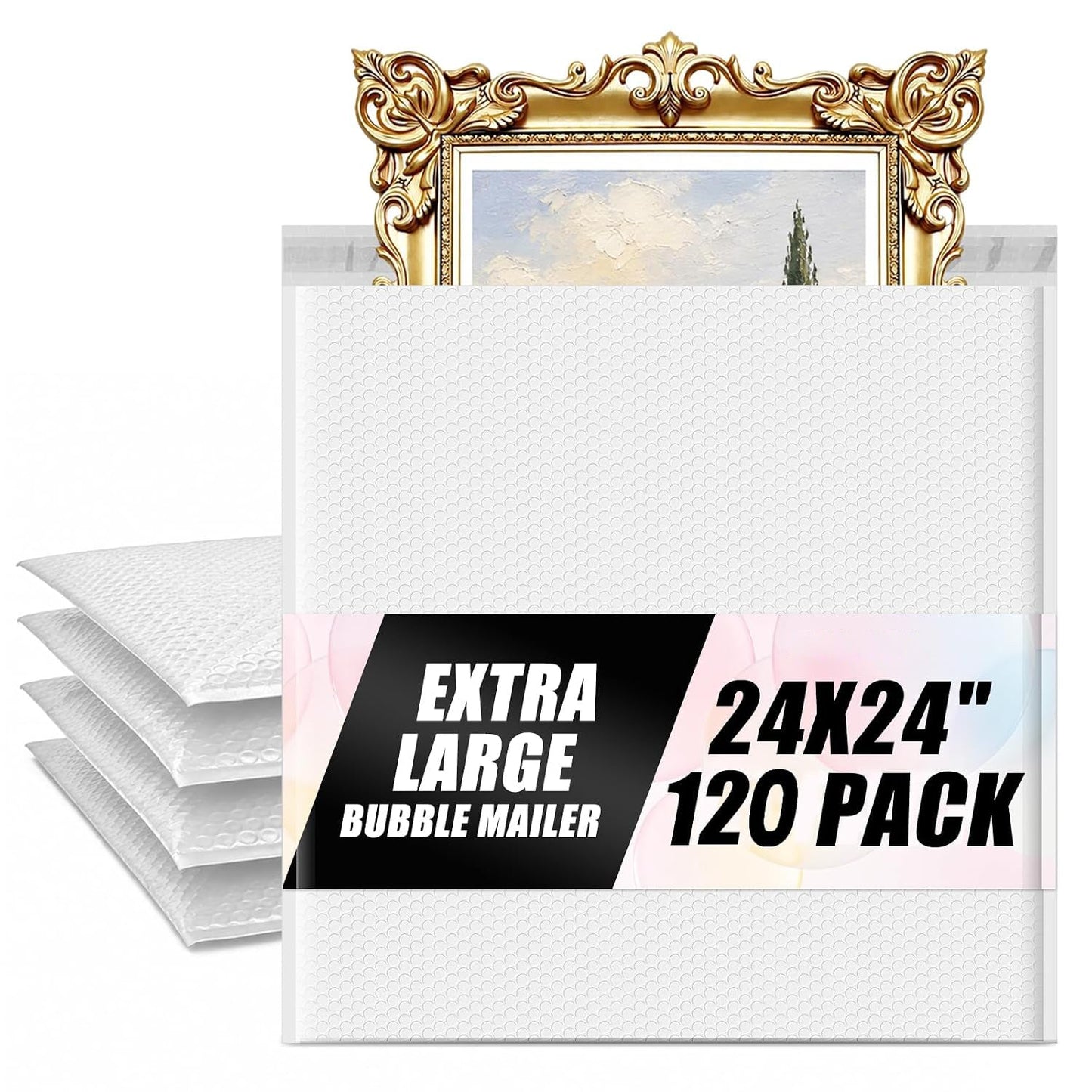 24x25 Bubble Mailer | Usable Size 24x24" | 120 Pack Wholesale