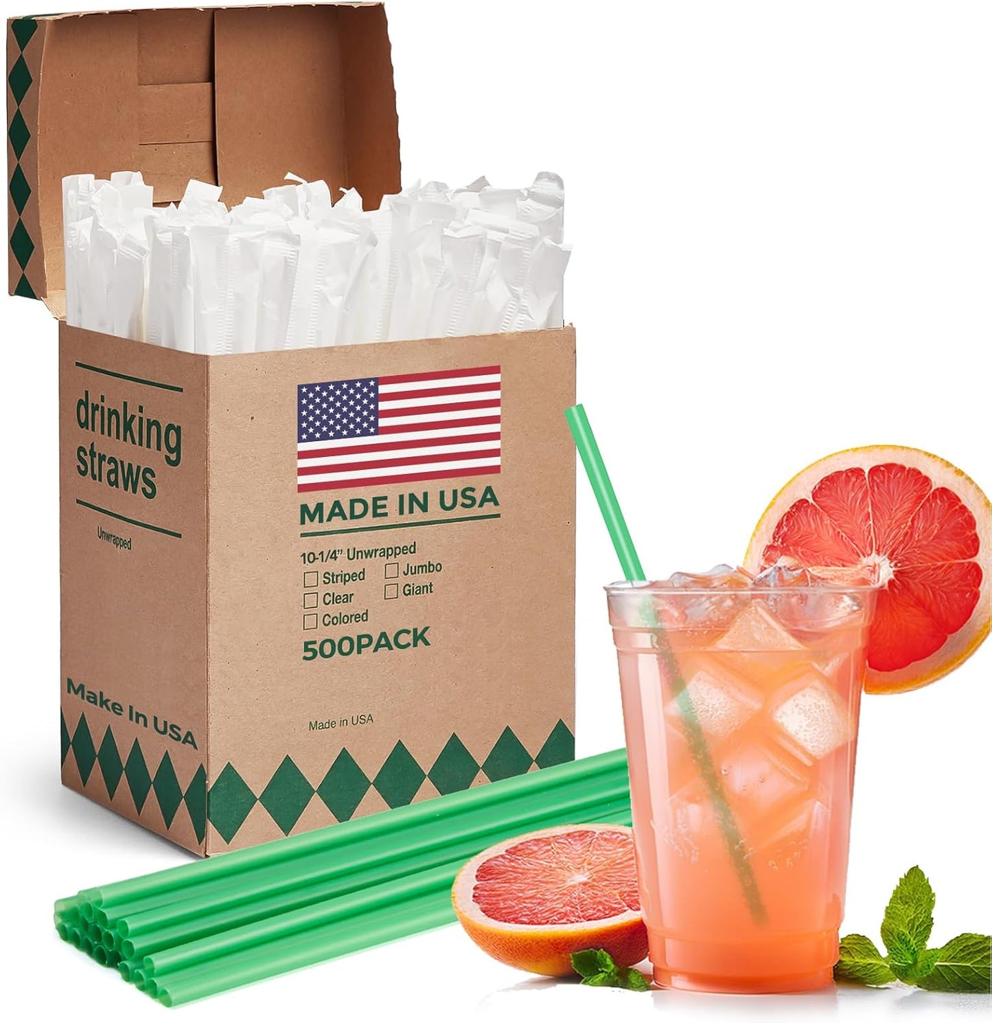 10.2"X0.23” dividually Wrapped Clear Plastic Straws | 3000 Pack Wholesale