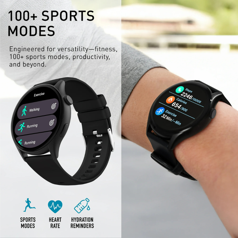 WITHit Deca Smartwatch (42-9000BKBKW) AMOLED 1.43" Black (NEW)
