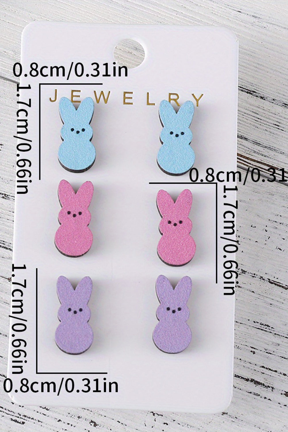 Dylan Bunny Doll Wooden Earrings
