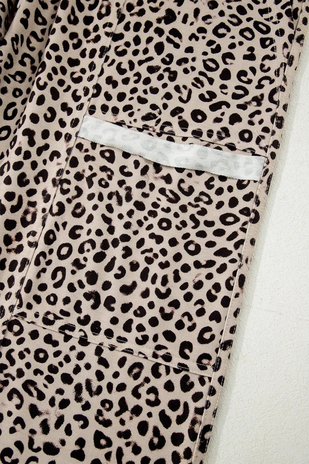 Leopard Print Wide-Leg Pants with Drawstring