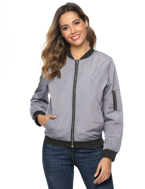 Ladies Casual Fashion Zip Jacket Jacket