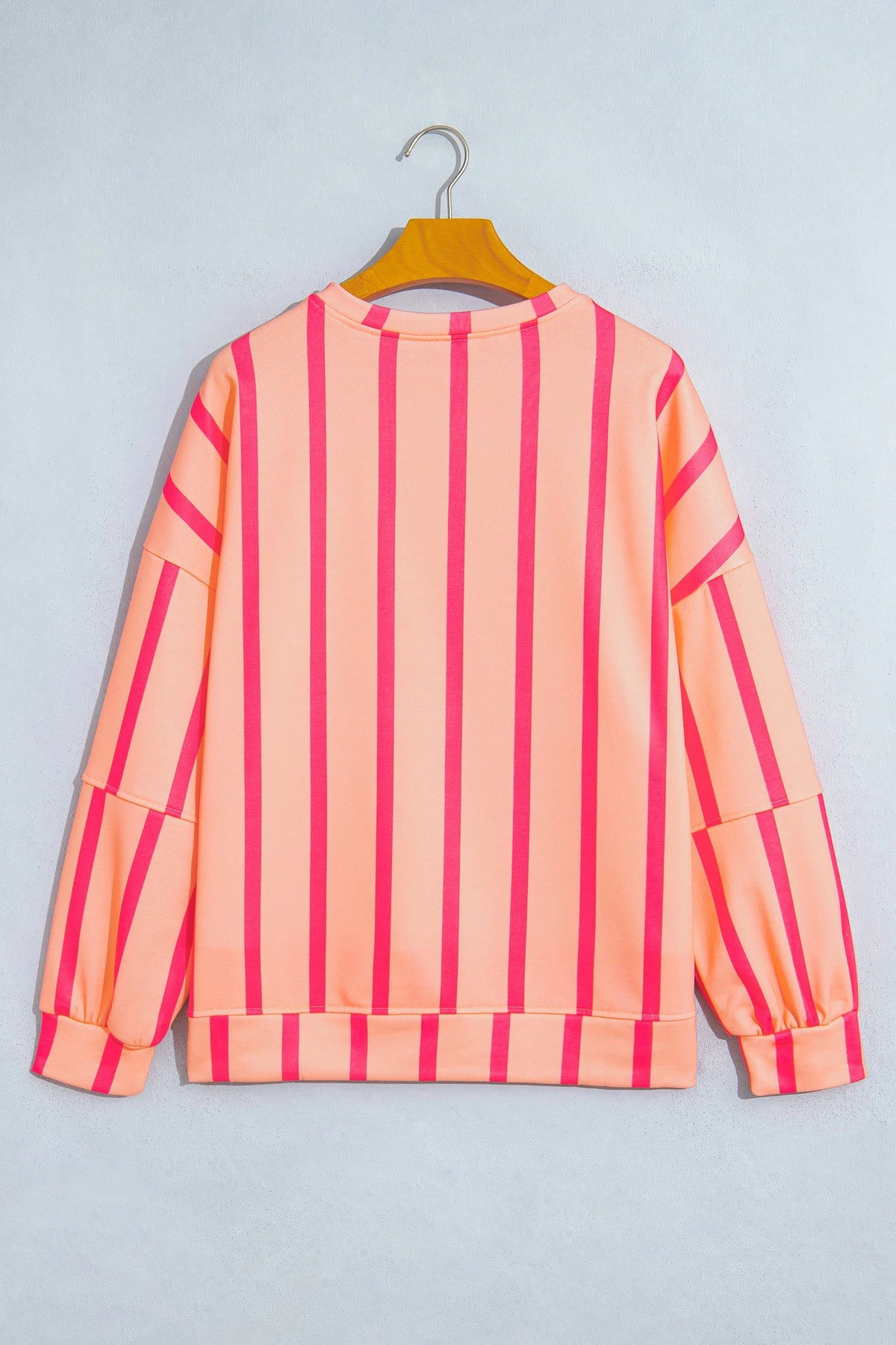 Stripe Drop Shoulder High Low Hem Sweatshirt