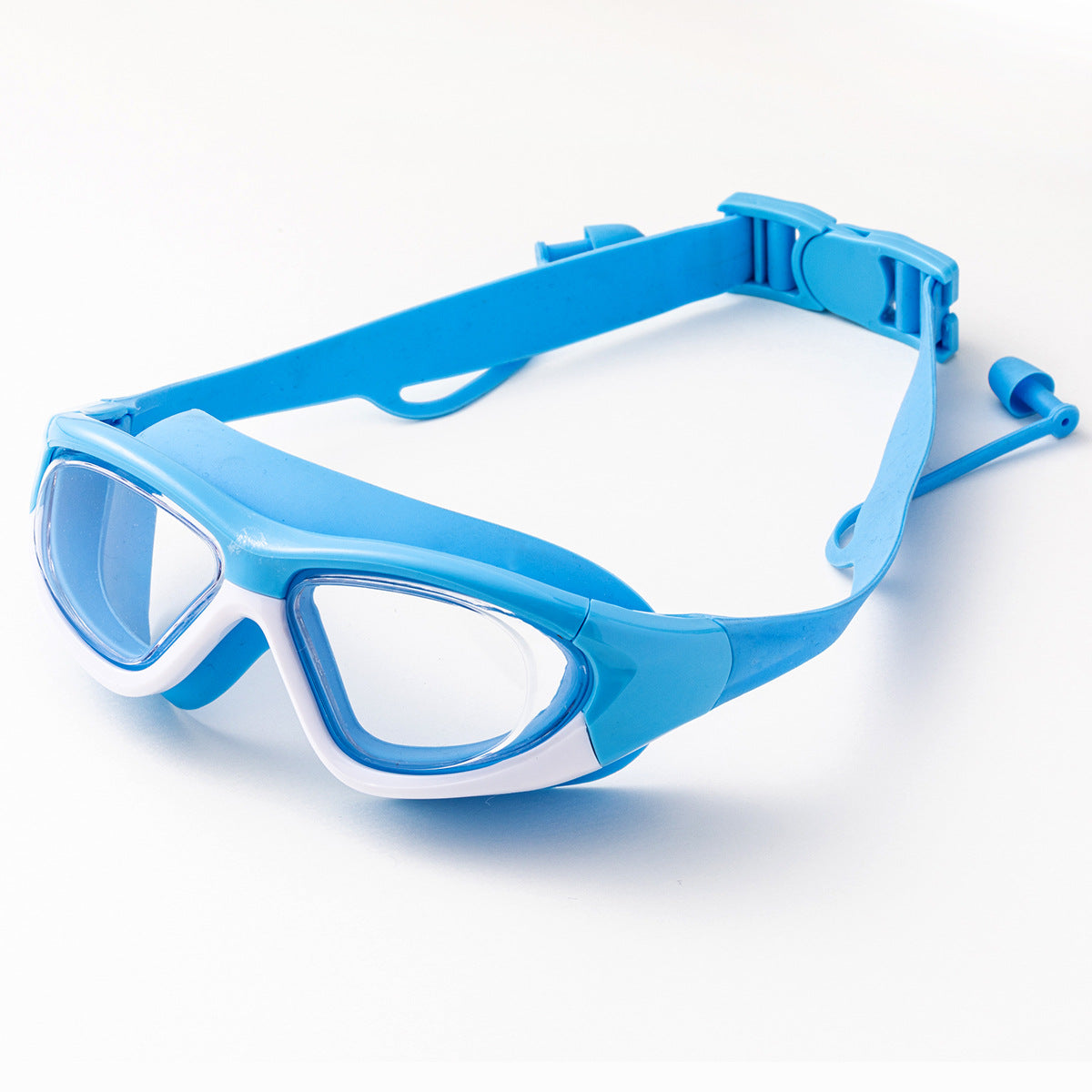 HD Children's Non-fogging Swimming Glasses Comfortable Silicone One-piece Earplugs Swimming Goggles