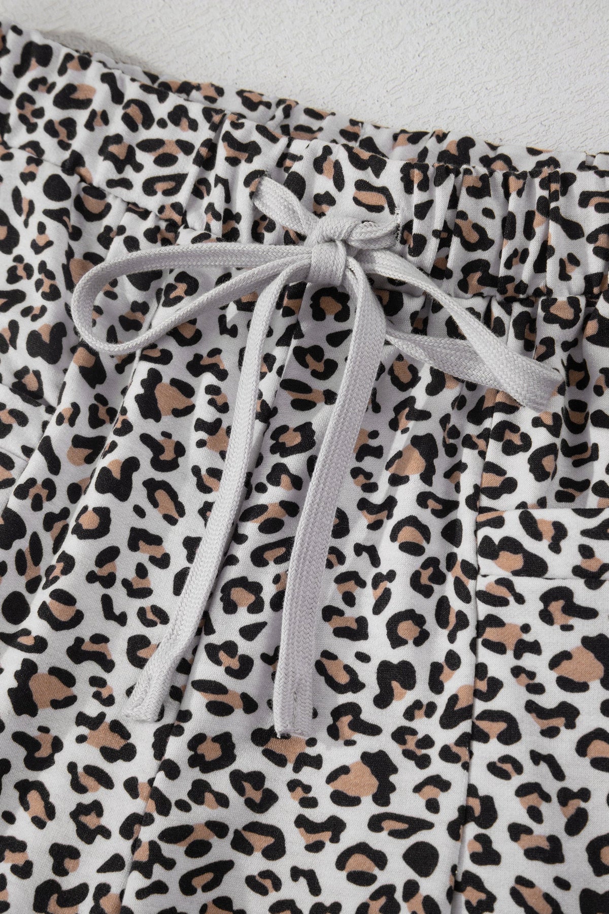 Leopard Loose Tee & Drawstring Waist Pants Set