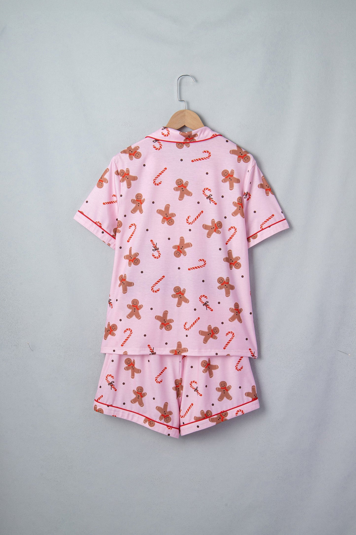 Christmas Gingerbread Top & Shorts Pajama Set