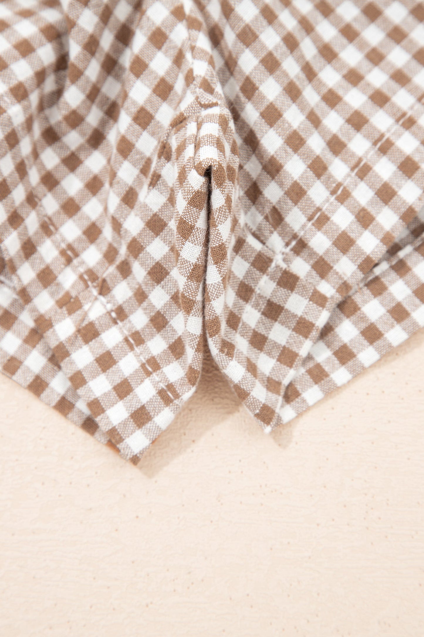 Plus Size Gingham Plaid Ruffle Contrast Trim Shorts