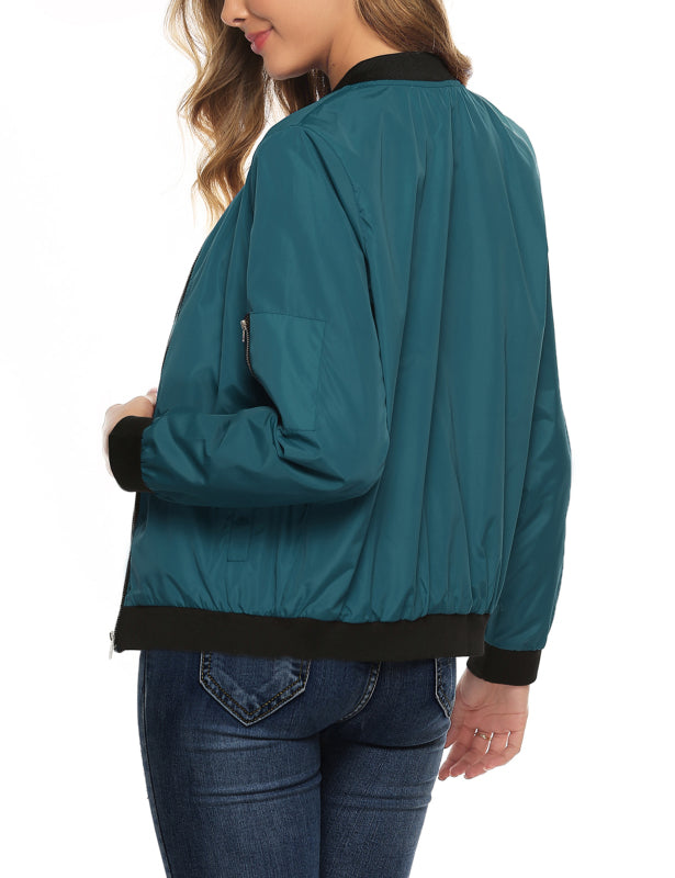 Ladies Casual Fashion Zip Jacket Jacket