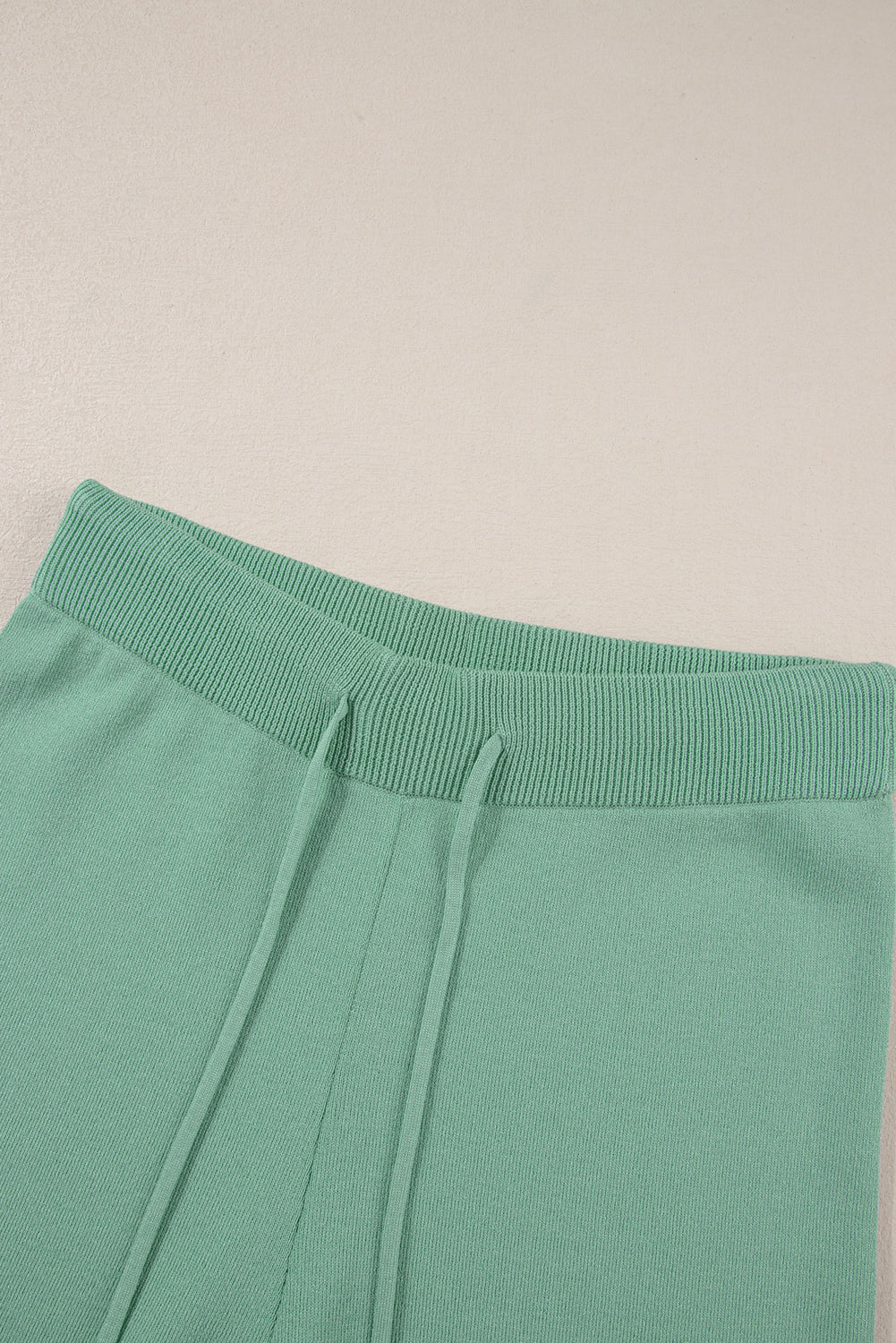 Contrast Trim Top and Drawstring Pants Set