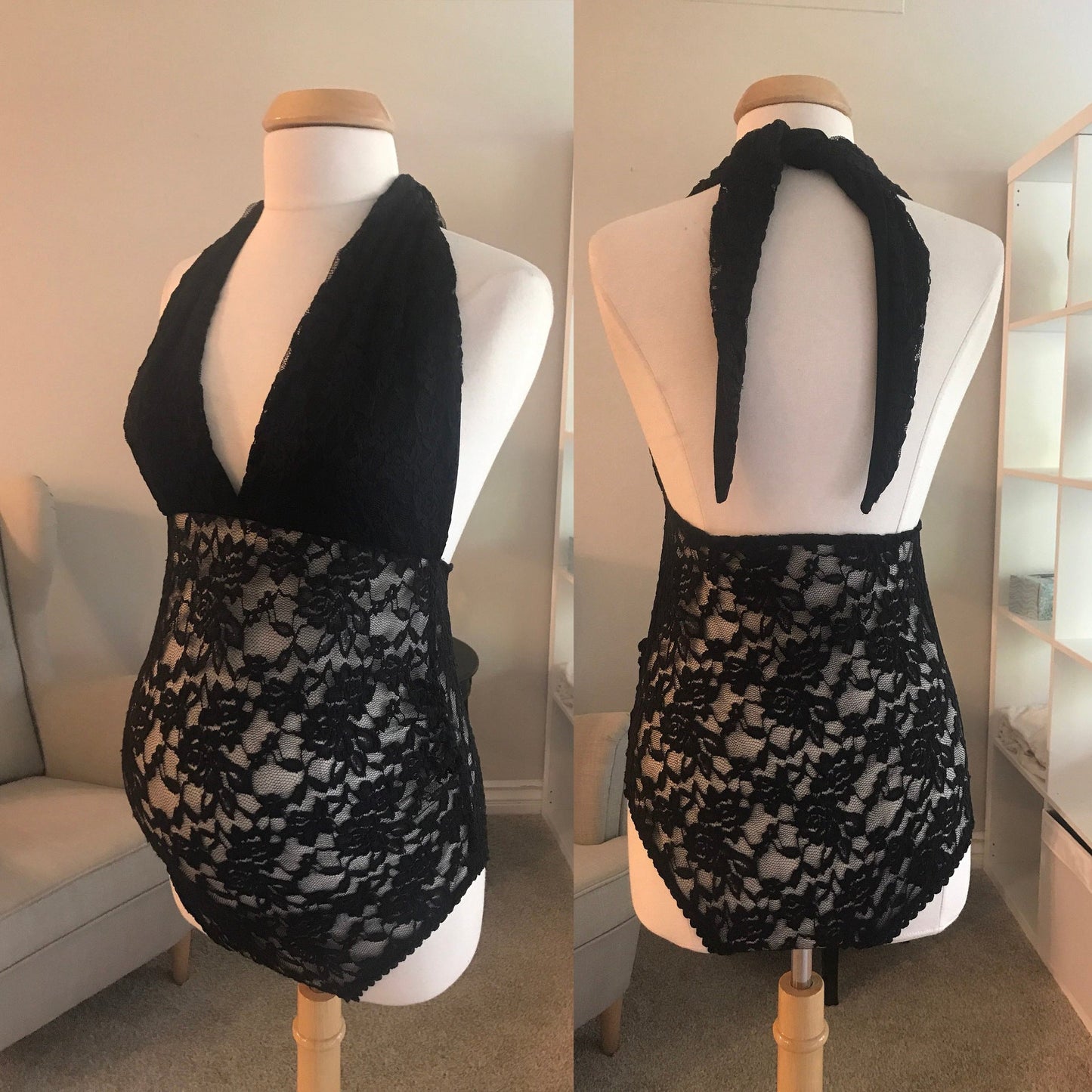 New Style Sexy Lingerie Sexy hanging neck lace backless maternity