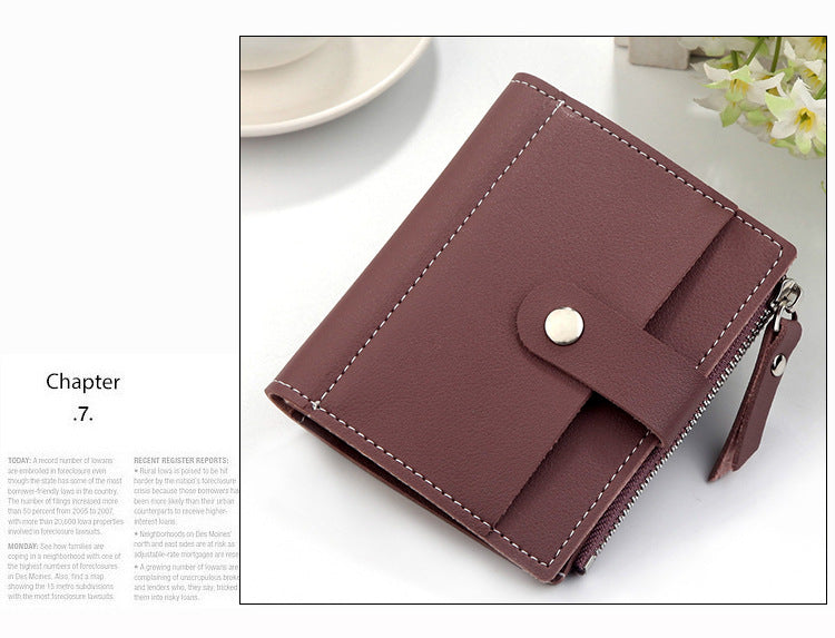 Clutch three fold buckle coin purse