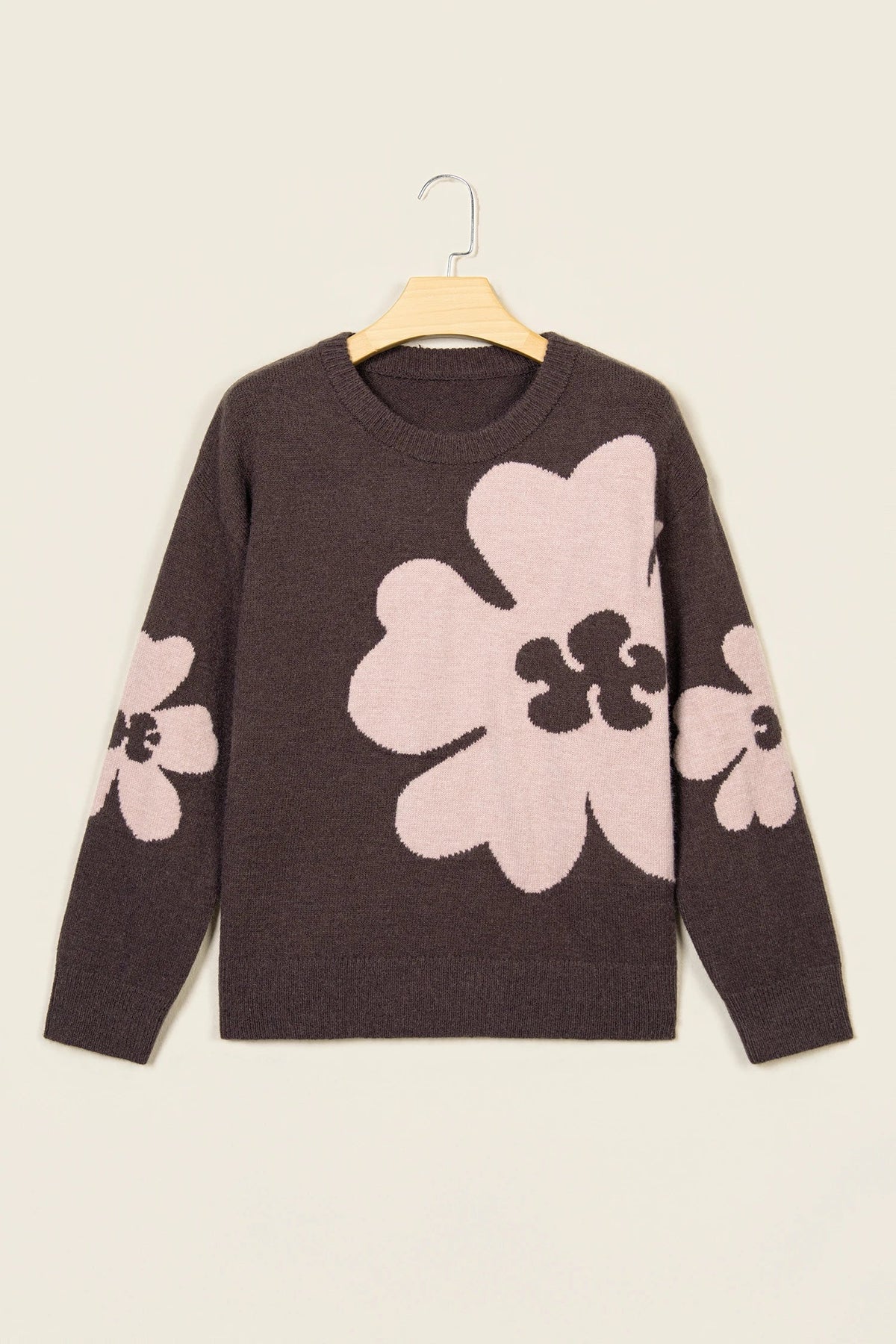 Floral Dropped Shoulder Long Sleeve Sweater
