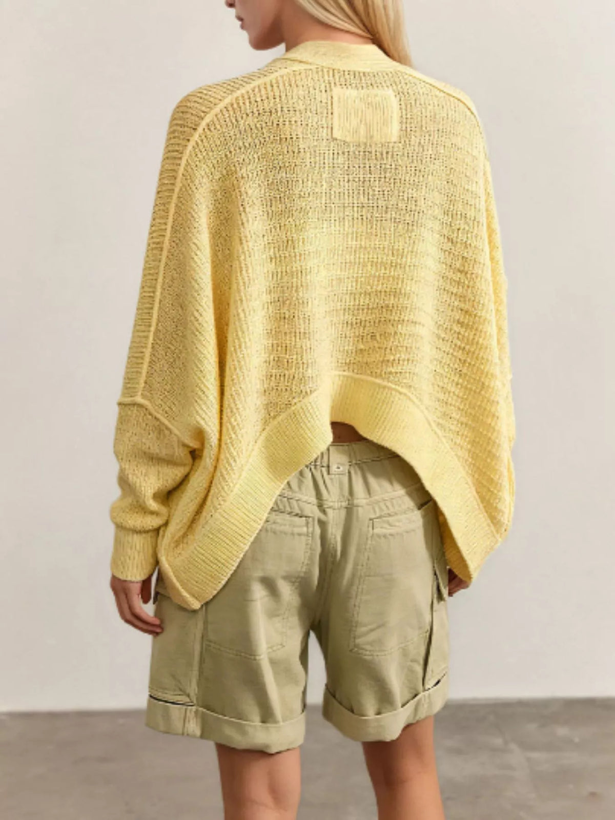 Open-Front Long Sleeve Knit Cardigan
