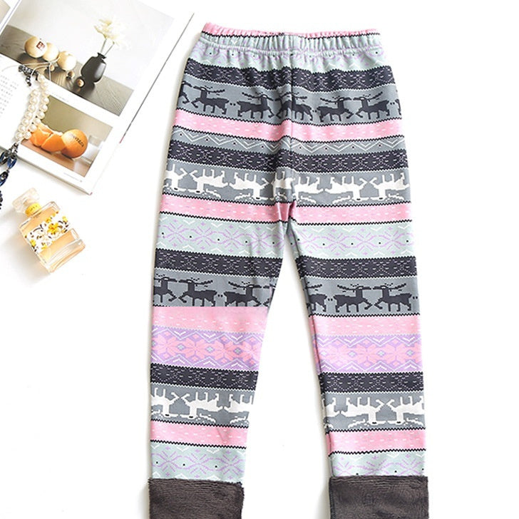 Girls Thin-Flannel SpringAutumn Outerwear Milk-Viscose Pants
