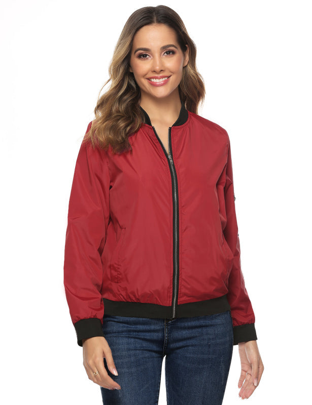 Ladies Casual Fashion Zip Jacket Jacket