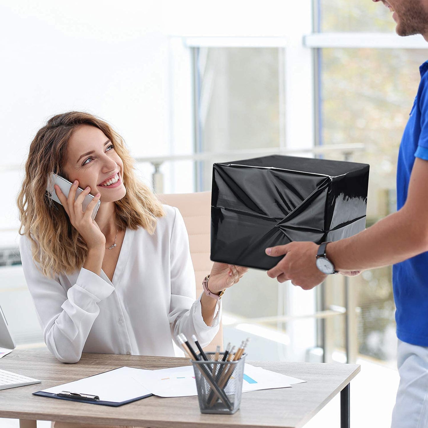 24x24 Poly Mailer Envelope Shipping Bags | Black