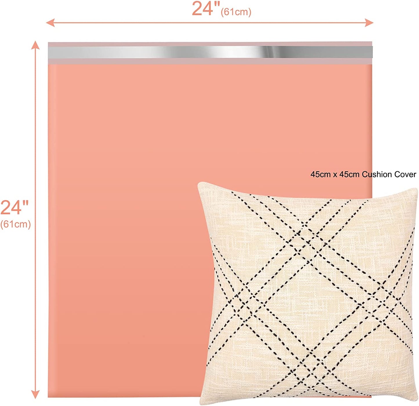 24x24 Poly Mailer Envelope Shipping Bags | Peach Pink