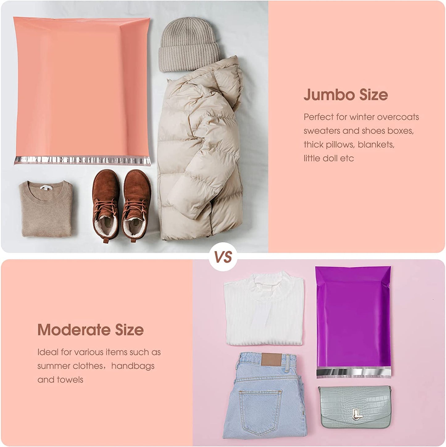 24x24 Poly Mailer Envelope Shipping Bags | Peach Pink